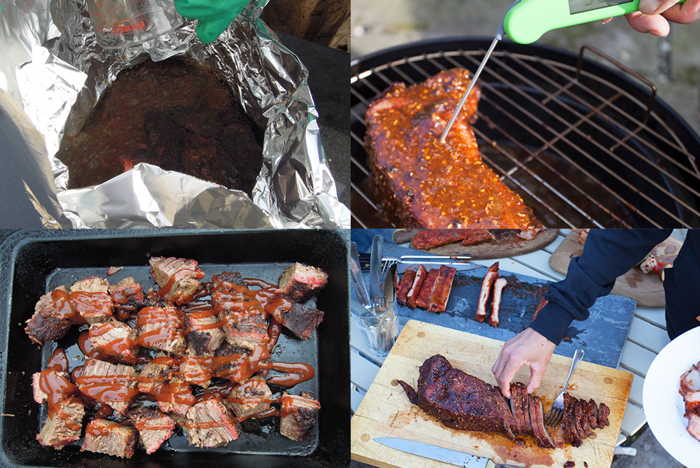 Hot Smoked Brisket recipe stages