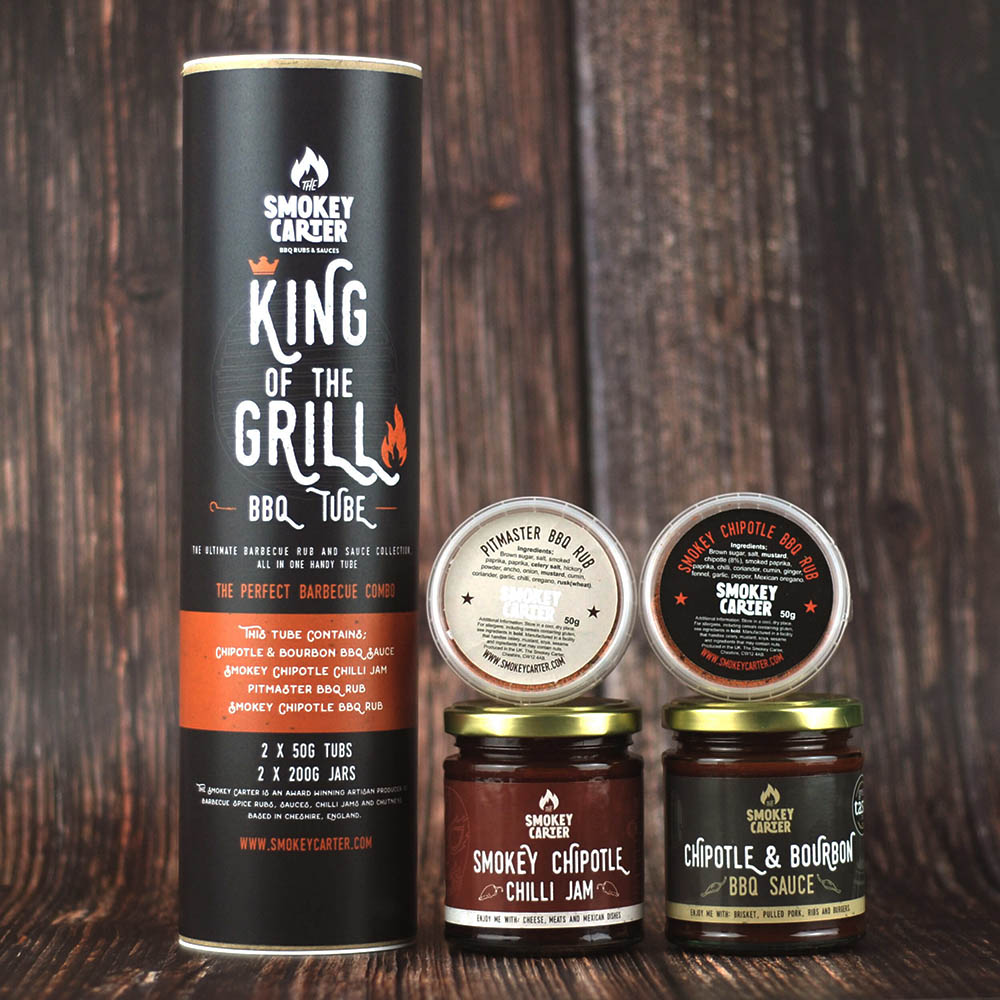 King of the Grill Rub & Sauce Gift Tube by The Smokey Carter