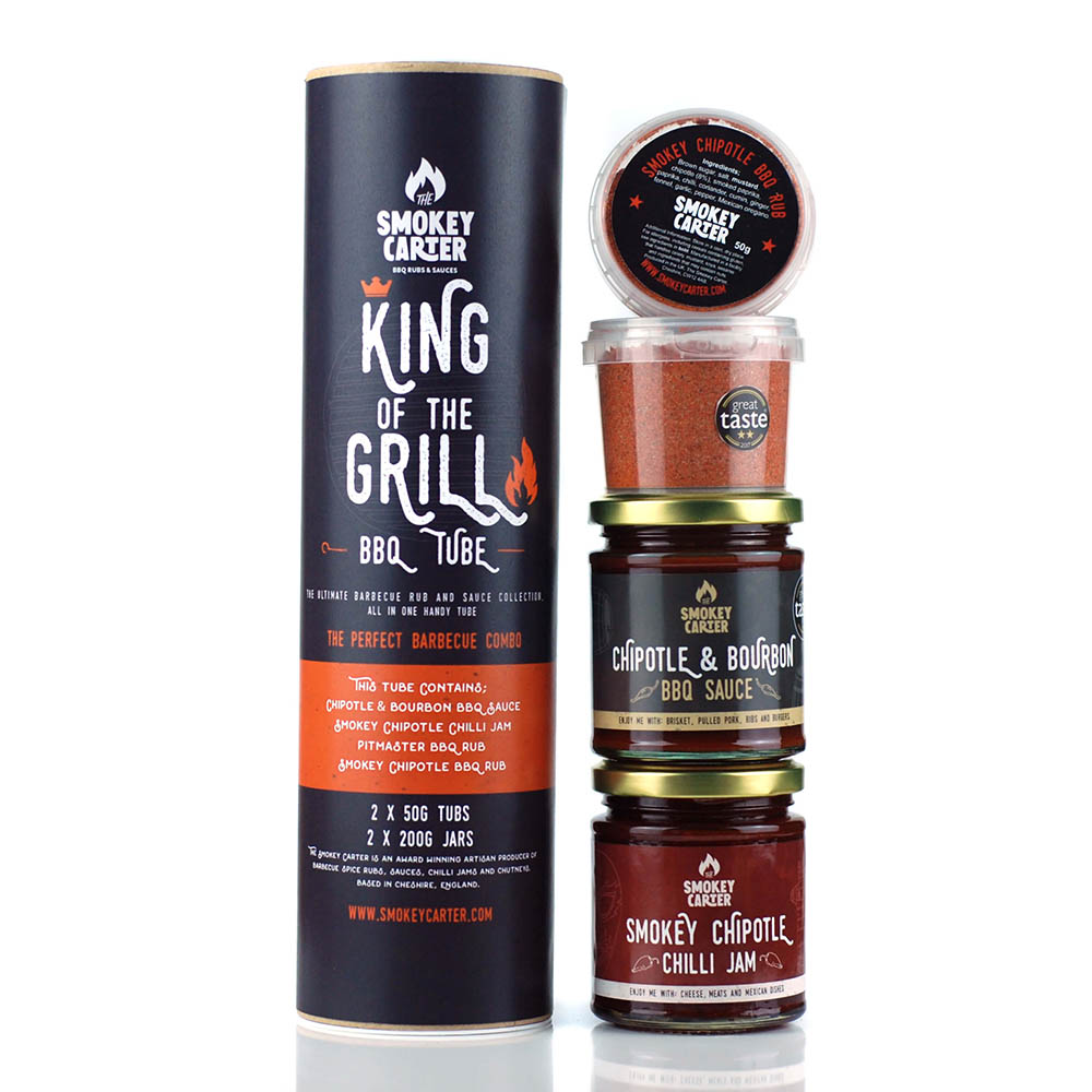 Smokey Carter King of the Grill rubs and sauces gift tube
